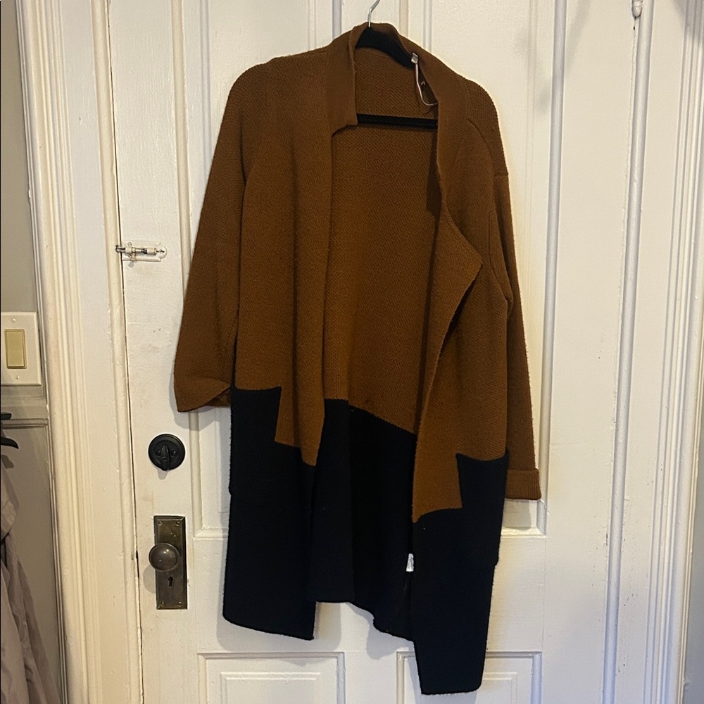 Two-Tone Brown and Navy Italian made Women's Sweater